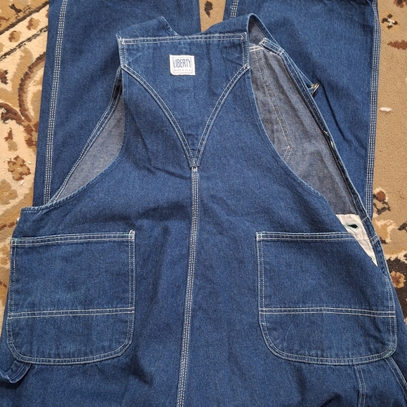 Liberty Made in USA Vintage Denim Work Wear Bibs Overalls Men's Size 42 x 29" - Picture 7 of 11